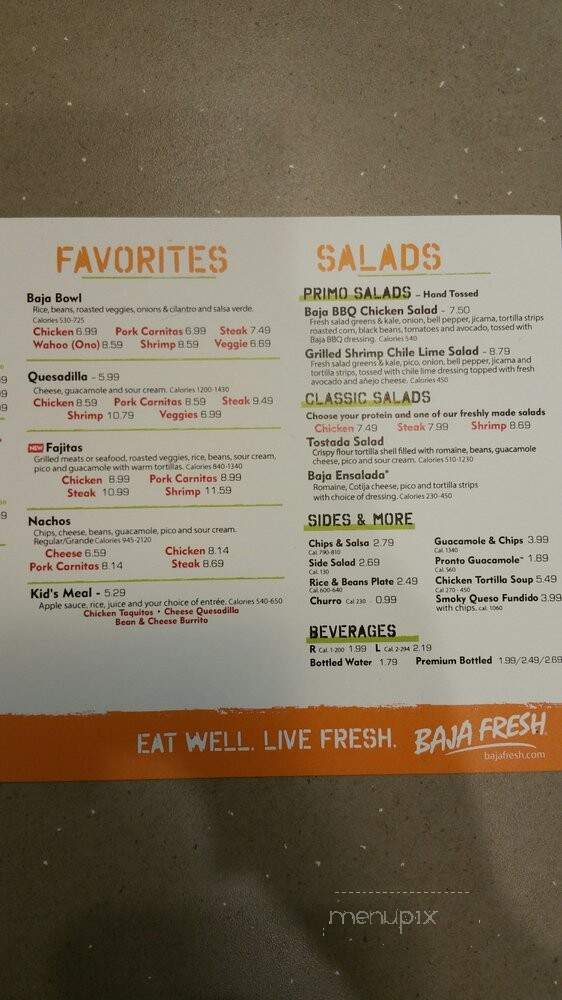 Baja Fresh - Trevose, PA menu_pic