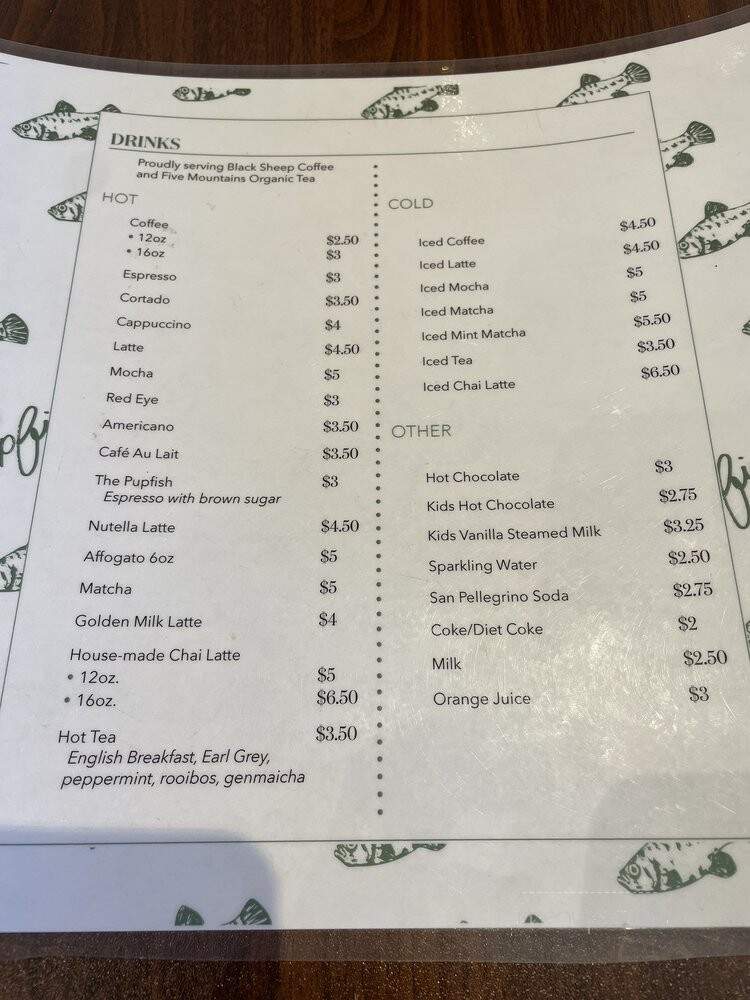 Pupfish Cafe - Bishop, CA menu_pic