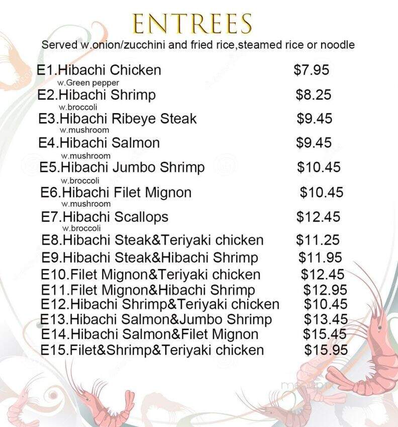 Hibachi Express - Philadelphia, PA menu_pic