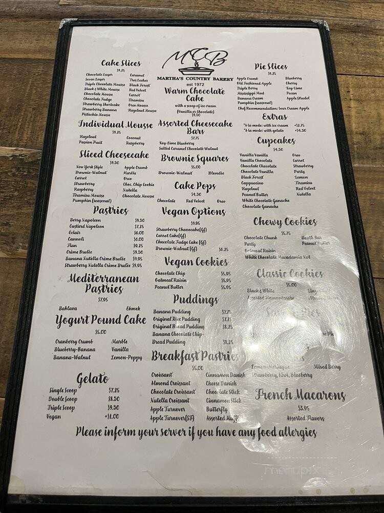 Martha's Country Bakery - Brooklyn, NY menu_pic