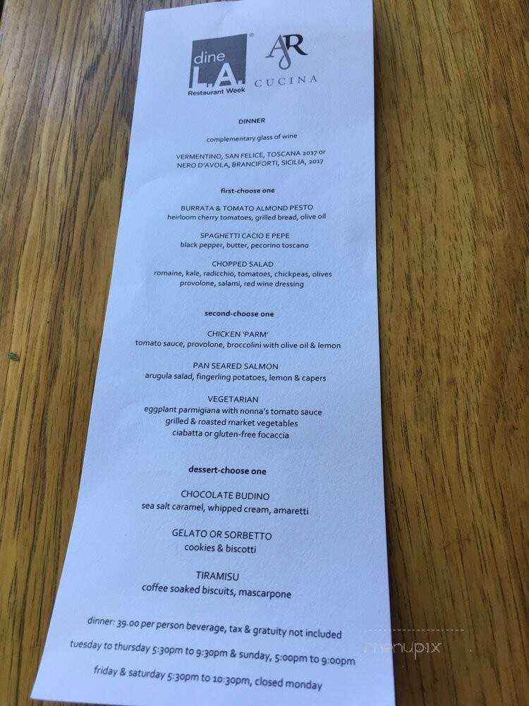 AR Cucina - Culver City, CA menu_pic