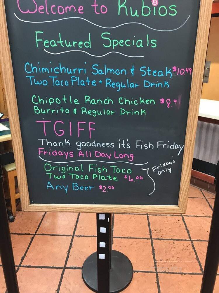 Rubio's - Palm Desert, CA menu_pic