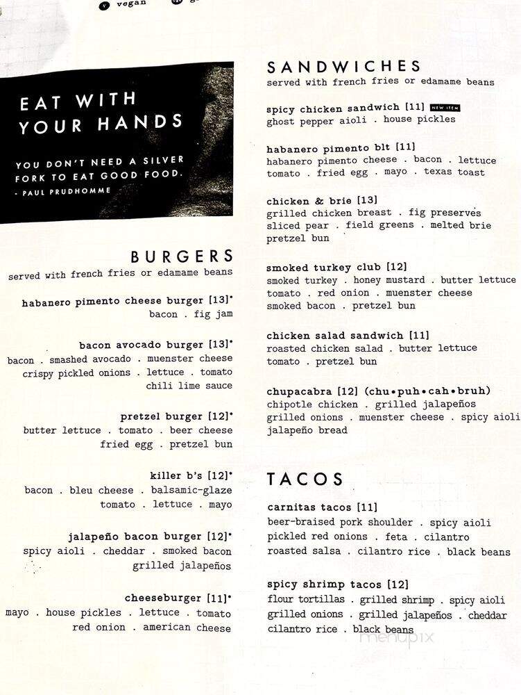 Pub W - Oklahoma City, OK menu_pic