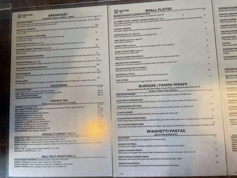 The Great Room Cafe - Redondo Beach, CA menu_pic