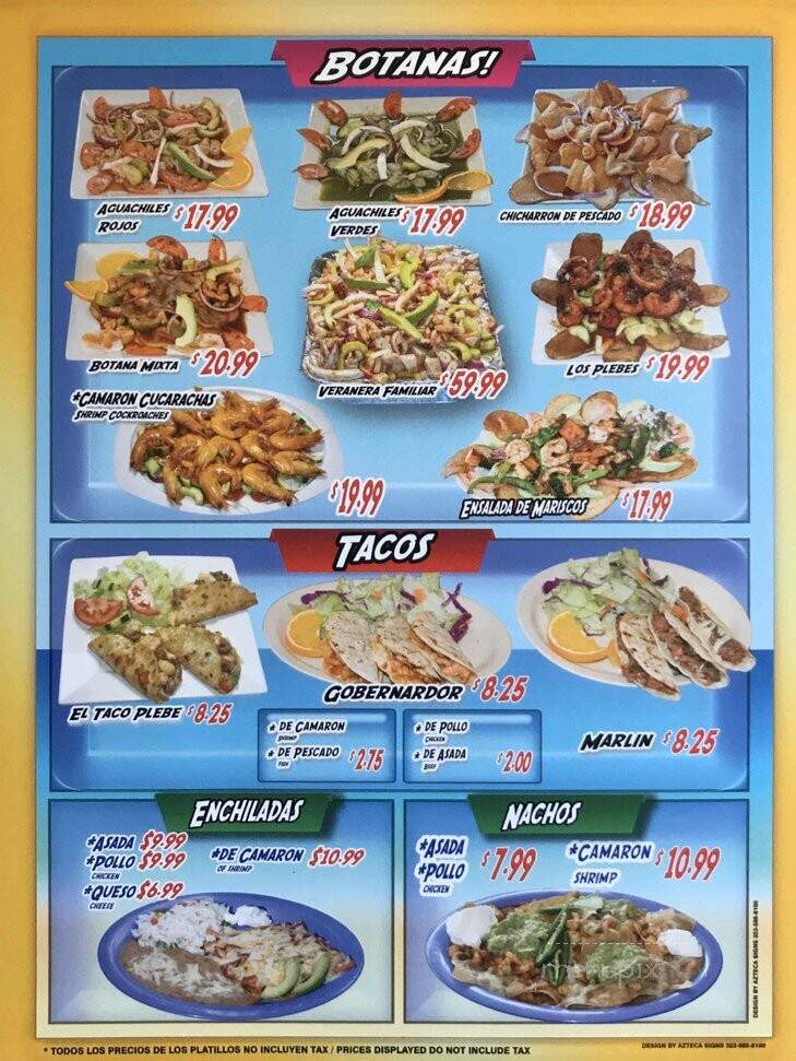 Mariscos Los Plebes - Pico Rivera, CA menu_pic