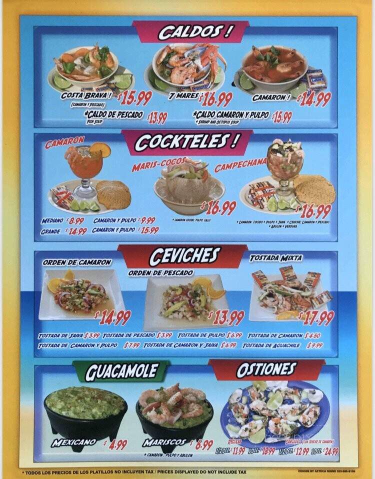 Mariscos Los Plebes - Pico Rivera, CA menu_pic