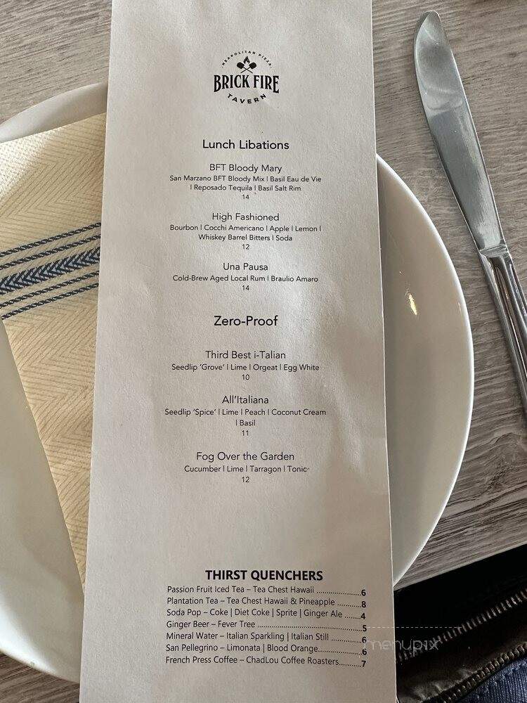 Brick Fire Tavern - Honolulu, HI menu_pic