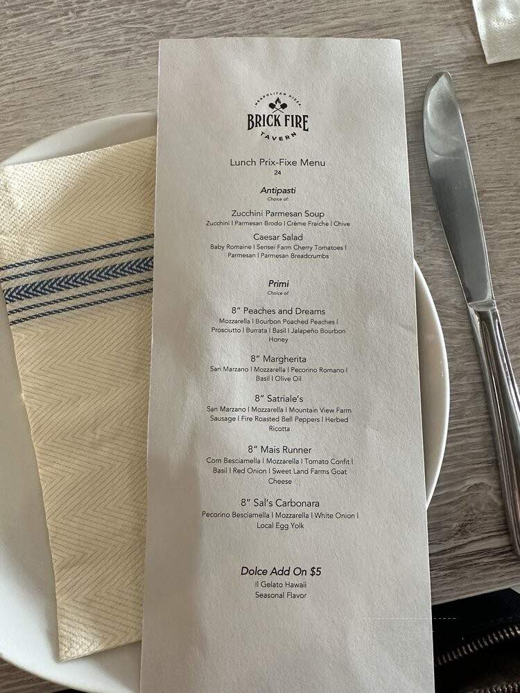 Brick Fire Tavern - Honolulu, HI menu_pic