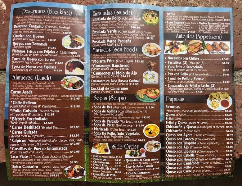 Cantarito Restaurant - Lancaster, CA menu_pic