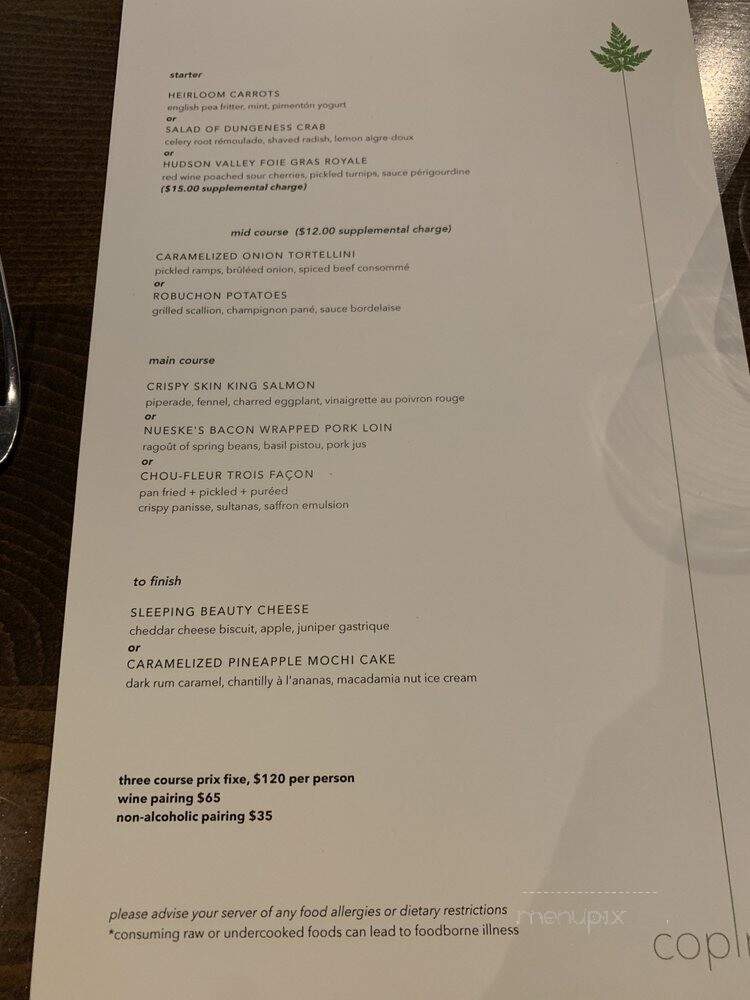Copine - Seattle, WA menu_pic