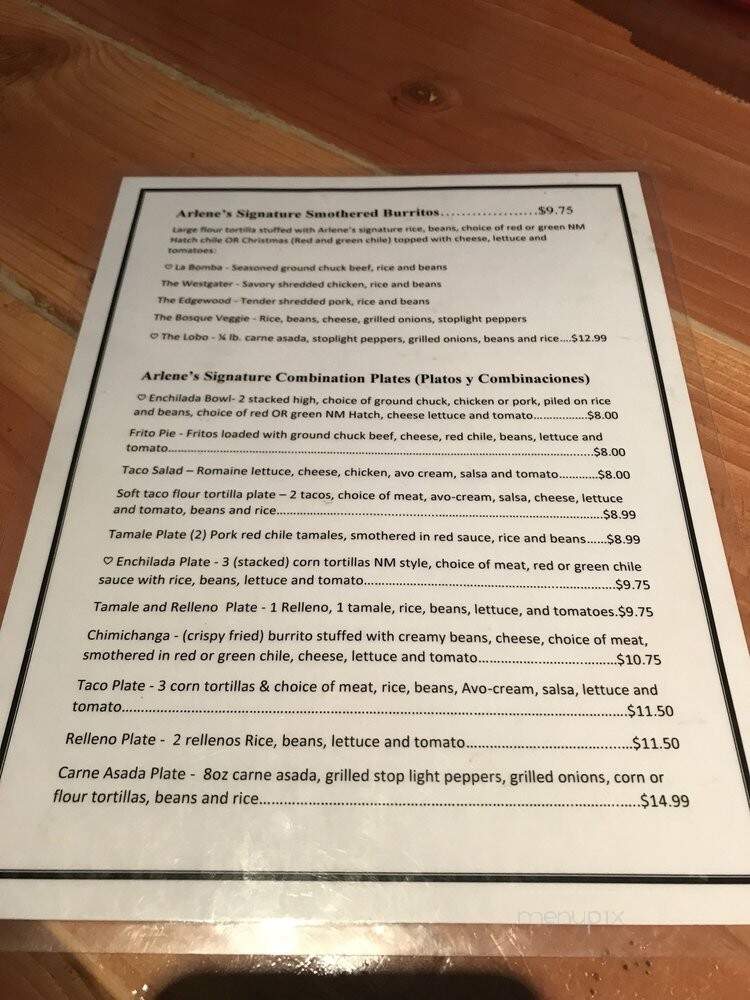 Arlene's Beans & Salsa - Palmer Lake, CO menu_pic