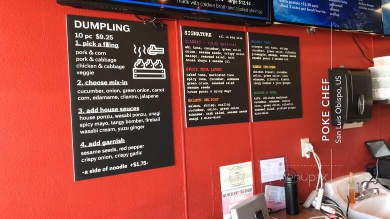 Poke Chef - San Luis Obispo, CA menu_pic