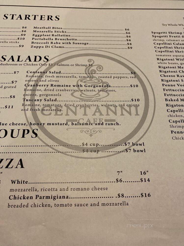 Centanni Cafe - Wellington, FL menu_pic
