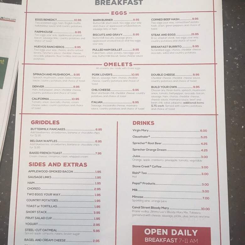 Canal Street Cafe - Milwaukee, WI menu_pic