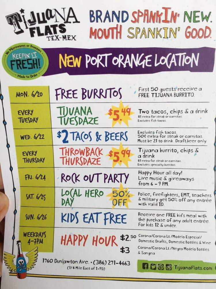 Tijuana Flats - Port Orange, FL menu_pic