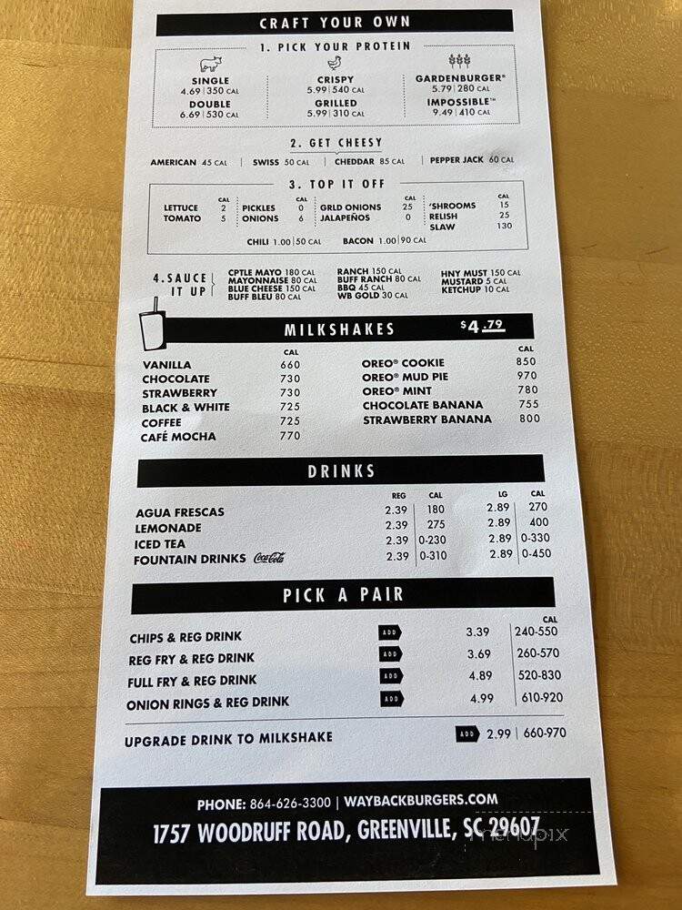 Wayback Burgers - Greenville, SC menu_pic