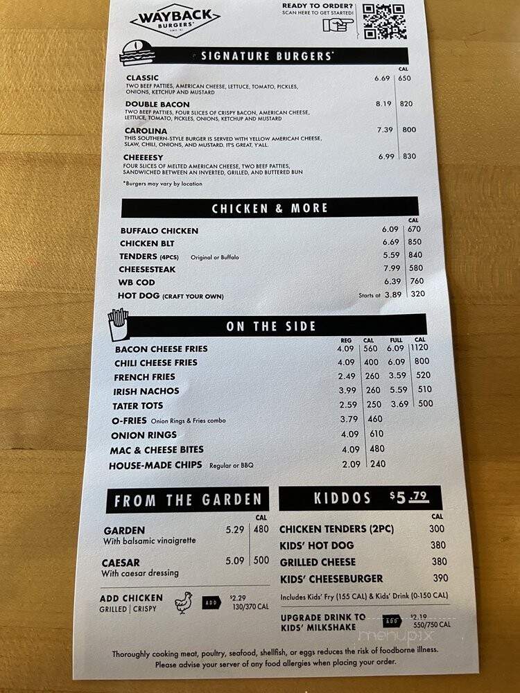 Wayback Burgers - Greenville, SC menu_pic