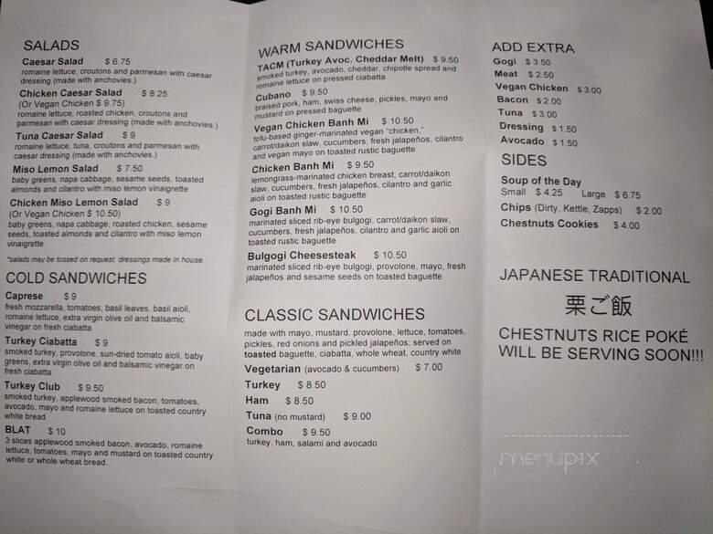 Sandwich Shop - Los Angeles, CA menu_pic