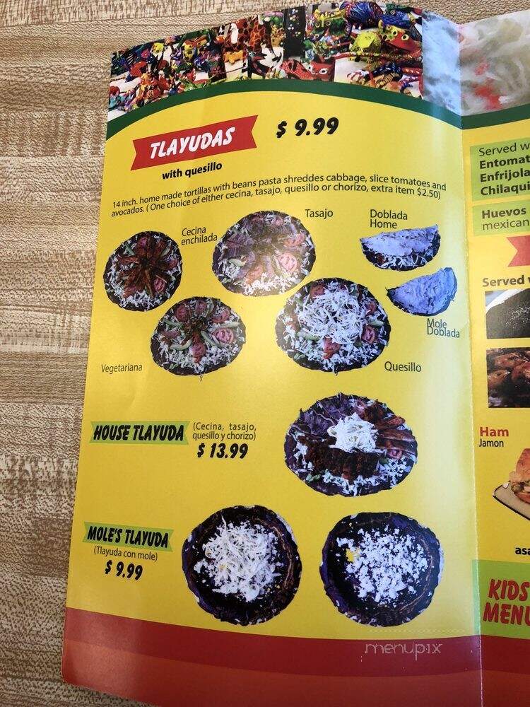 La Oaxaquena - South Salt Lake, UT menu_pic