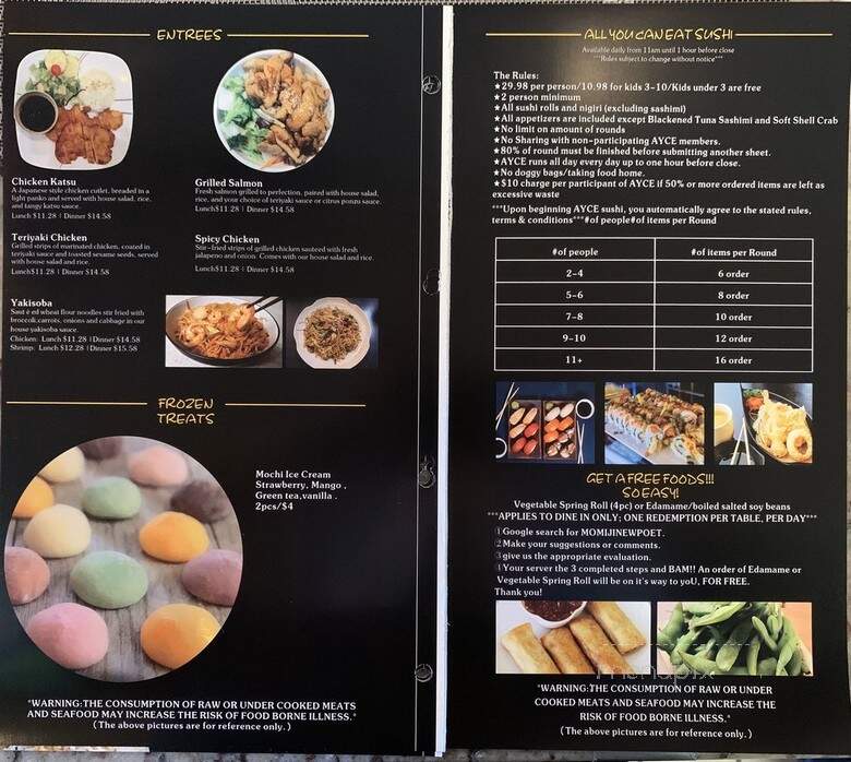 Momiji - Newport, OR menu_pic
