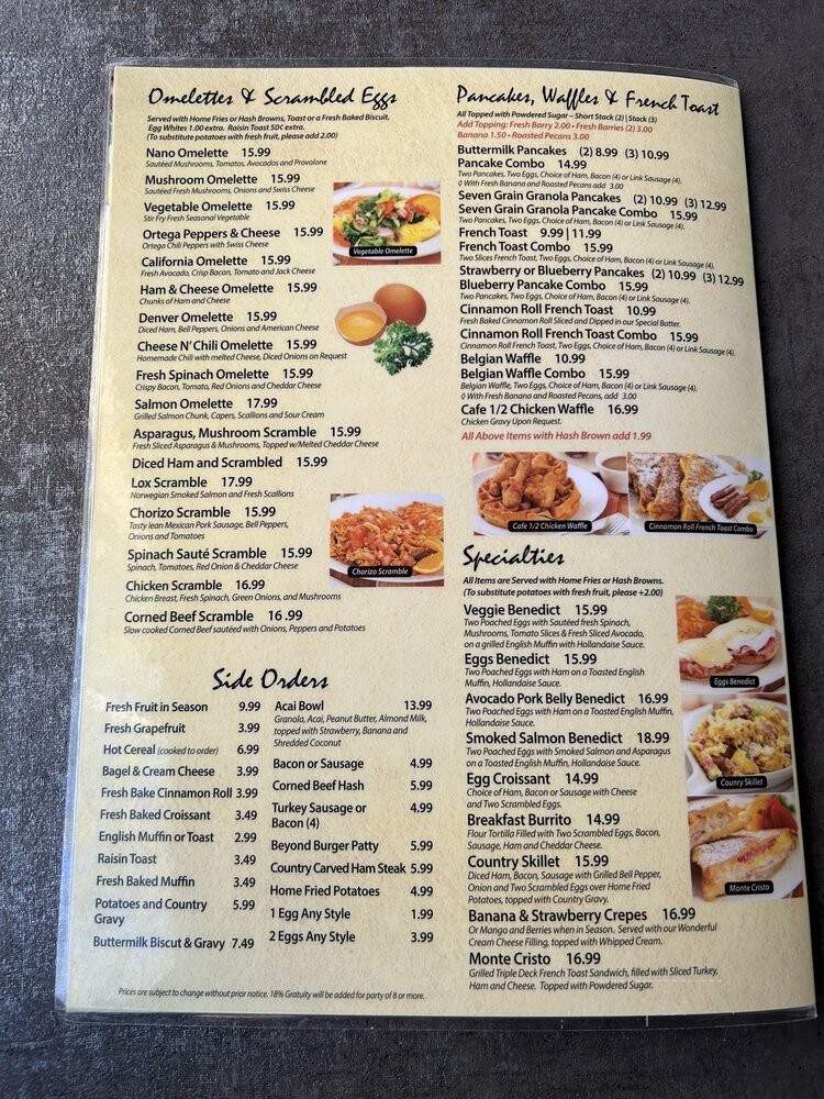 Nano Cafe - Sierra Madre, CA menu_pic