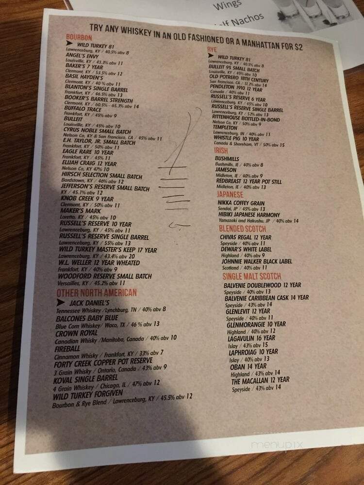 The Old Fashioned Room - Bakersfield, CA menu_pic
