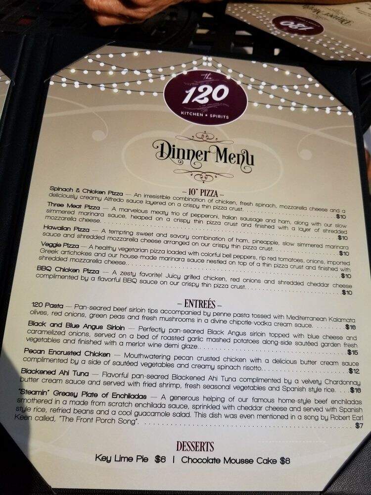 120 Kitchen & Spirits - Bryan, TX menu_pic