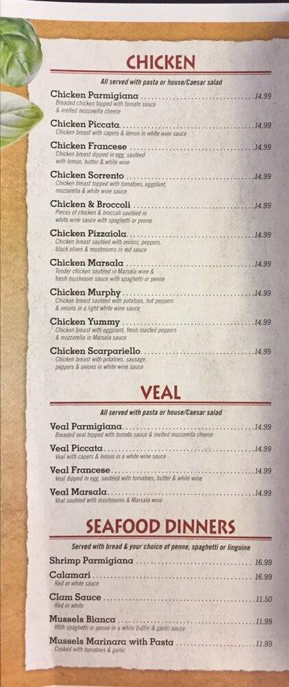 Jimmy's Pizzeria & Family Restaurant - Parsippany, NJ menu_pic