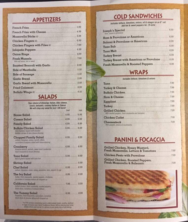 Jimmy's Pizzeria & Family Restaurant - Parsippany, NJ menu_pic