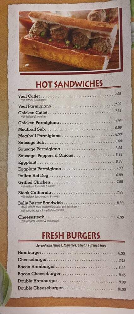 Jimmy's Pizzeria & Family Restaurant - Parsippany, NJ menu_pic