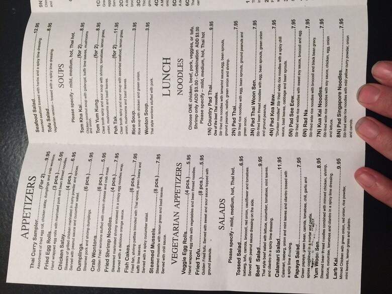 Thai Curry Cuisine - Denver, CO menu_pic