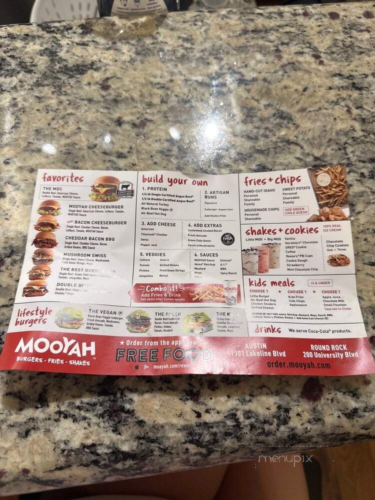 MOOYAH Burgers, Fries & Shakes - Austin, TX menu_pic