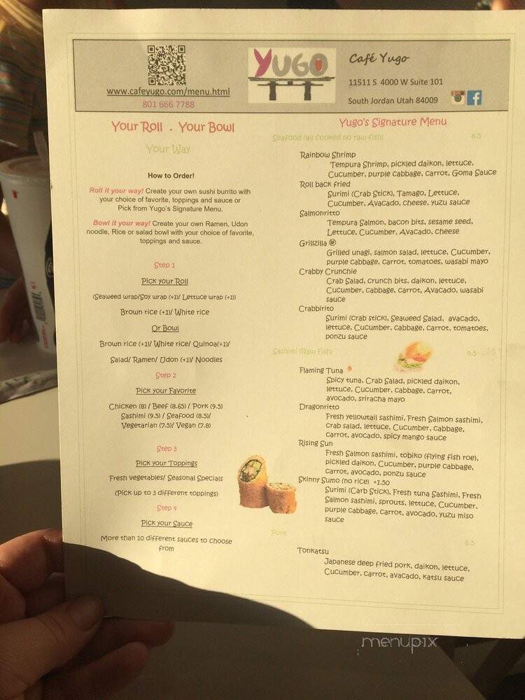Cafe Yugo - South Jordan, UT menu_pic
