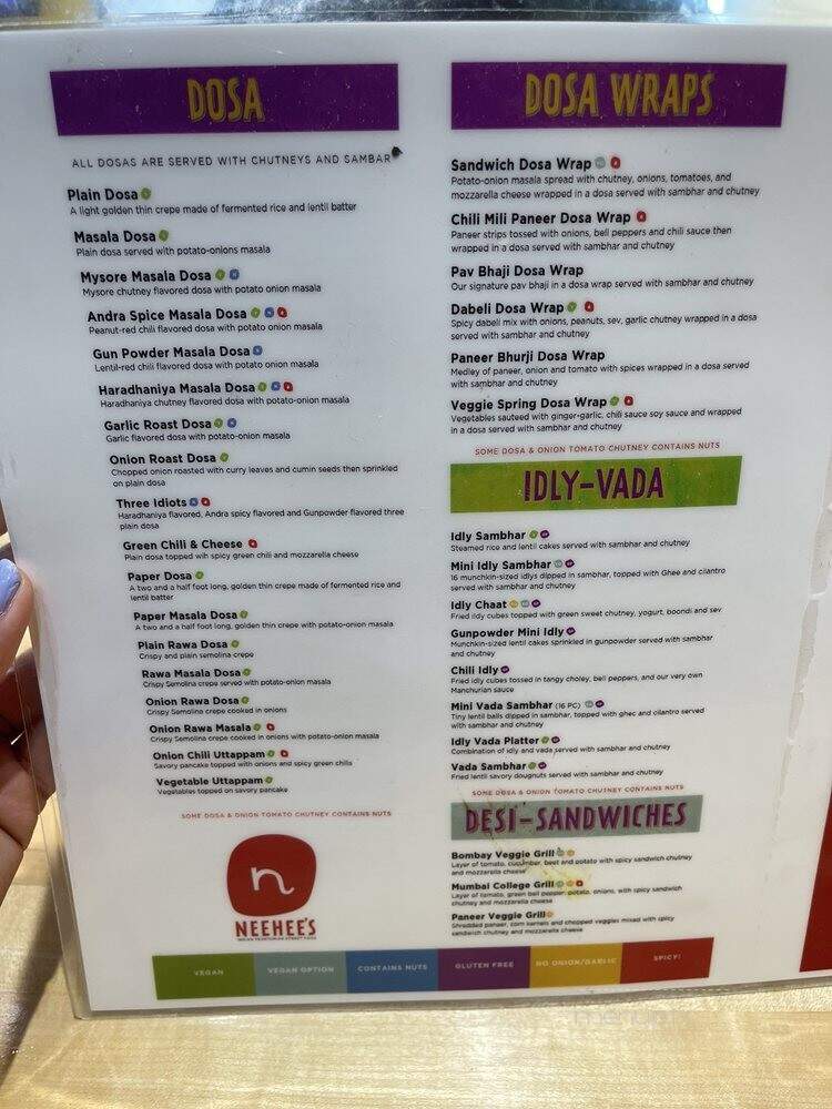 NeeHee's - Troy, MI menu_pic