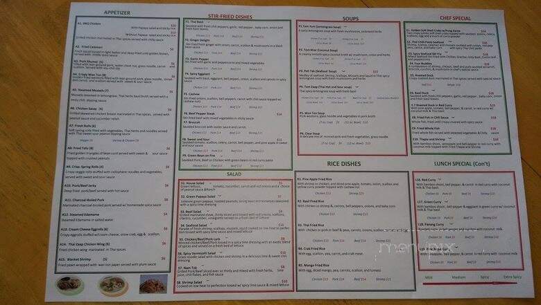 Thai Zaap Cafe - Metairie, LA menu_pic