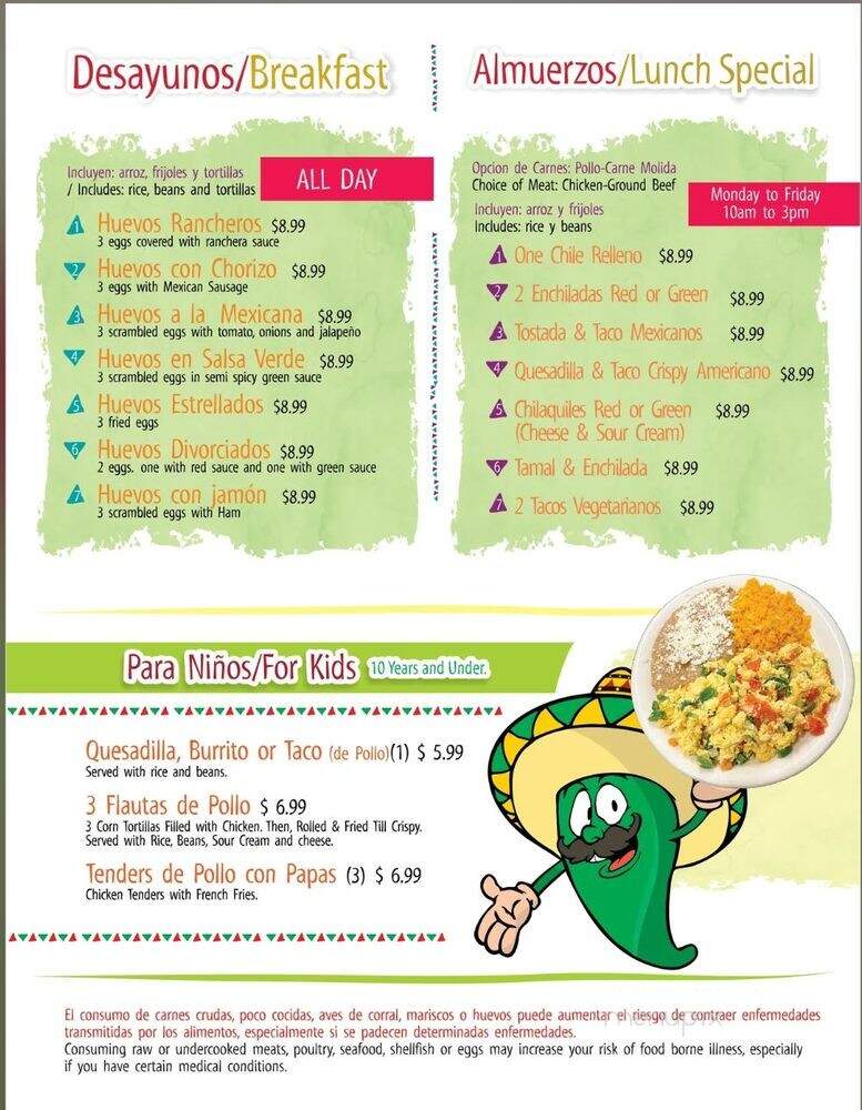 Chiles Mexican Restaurant - Tampa, FL menu_pic