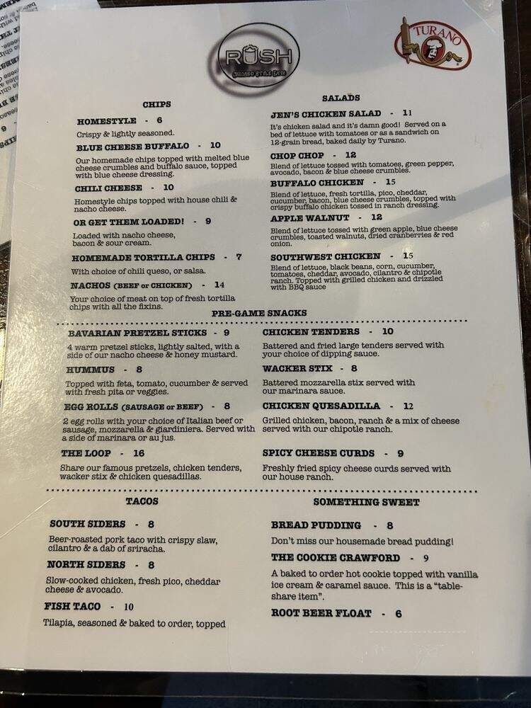 Rush on Main - Zionsville, IN menu_pic