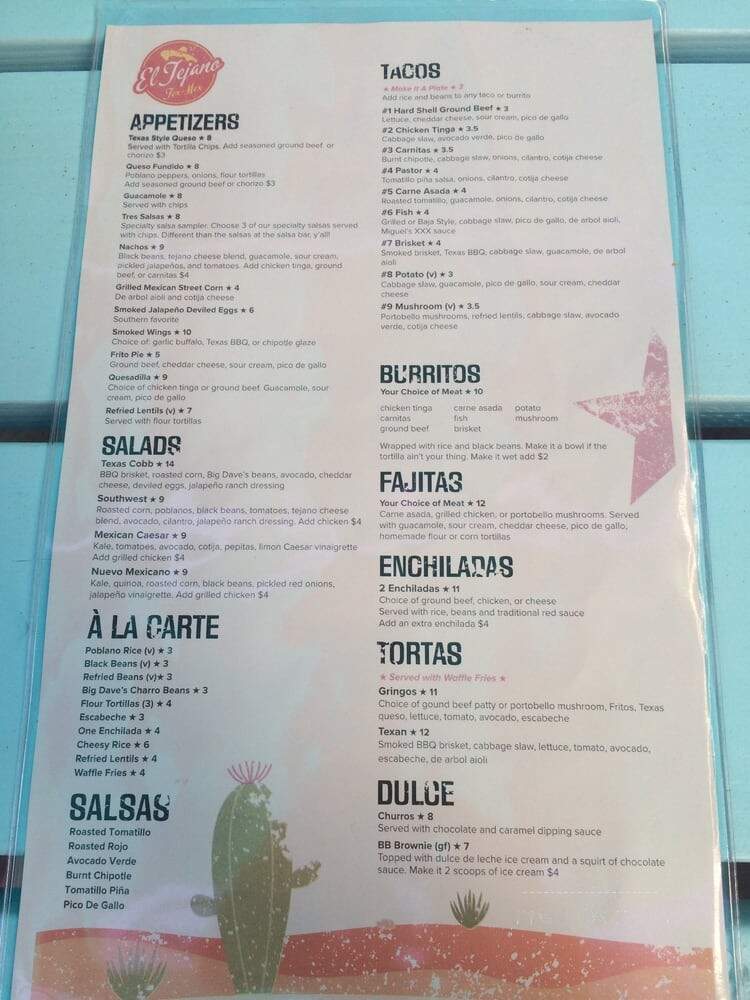 El Tejano - North Hollywood, CA menu_pic