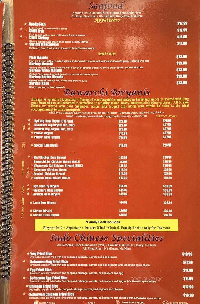Bawarchi Biryani Point - Fort Collins, CO menu_pic