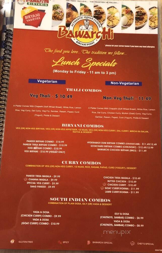 Bawarchi Biryani Point - Fort Collins, CO menu_pic