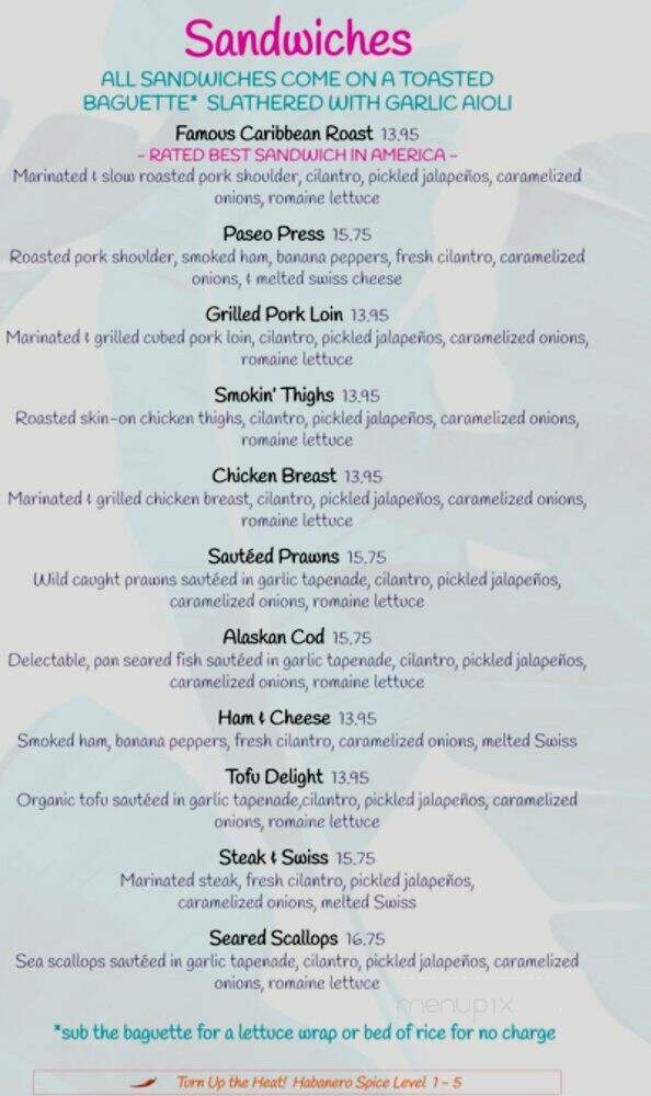 Paseo Caribbean Food - Seattle, WA menu_pic
