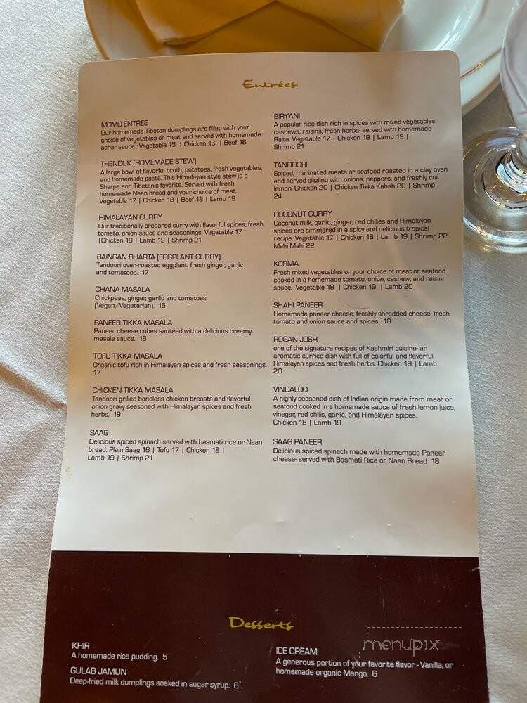 Himalayan Bistro - Fort Collins, CO menu_pic
