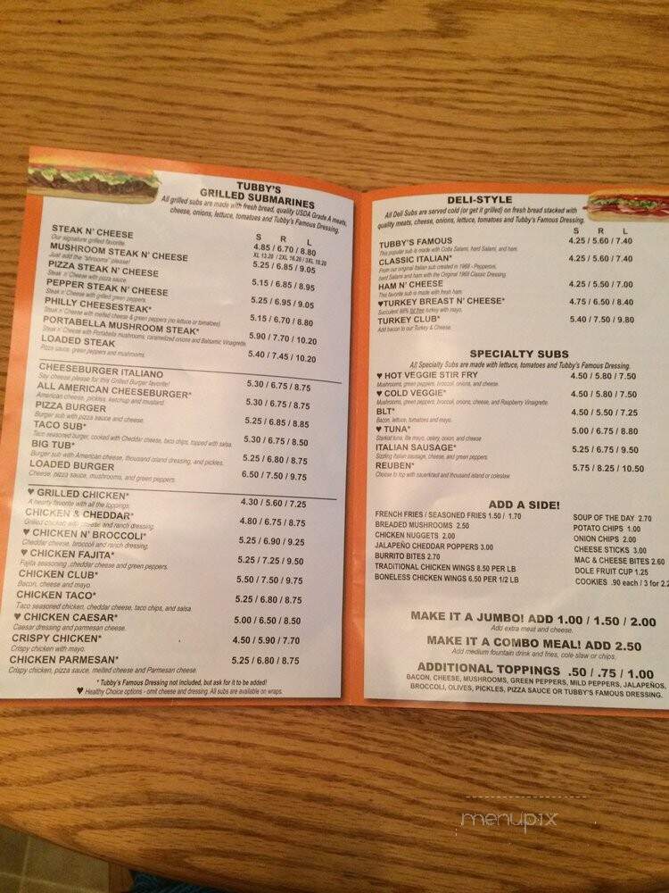 Tubby's Grilled Submarines - Sterling Heights, MI menu_pic