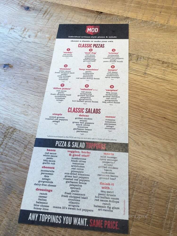 MOD Pizza - Chico, CA menu_pic