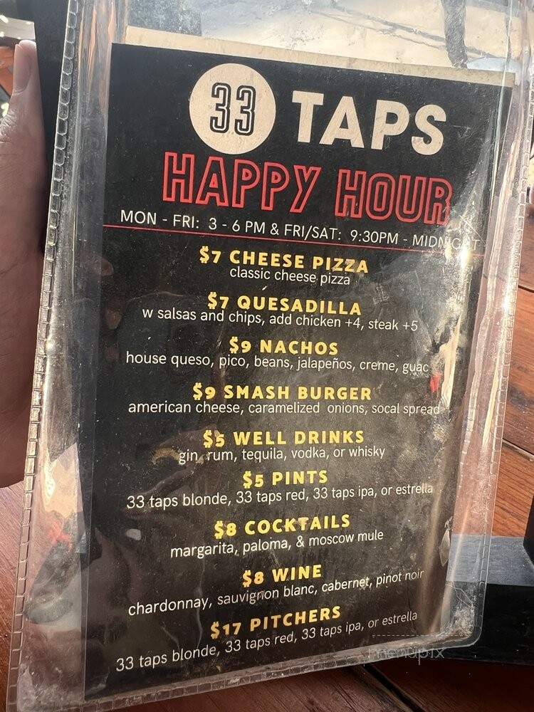 33 Taps Silver Lake - Los Angeles, CA menu_pic
