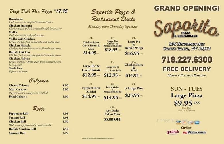 Saporito Pizza & Restaurant - Staten Island, NY