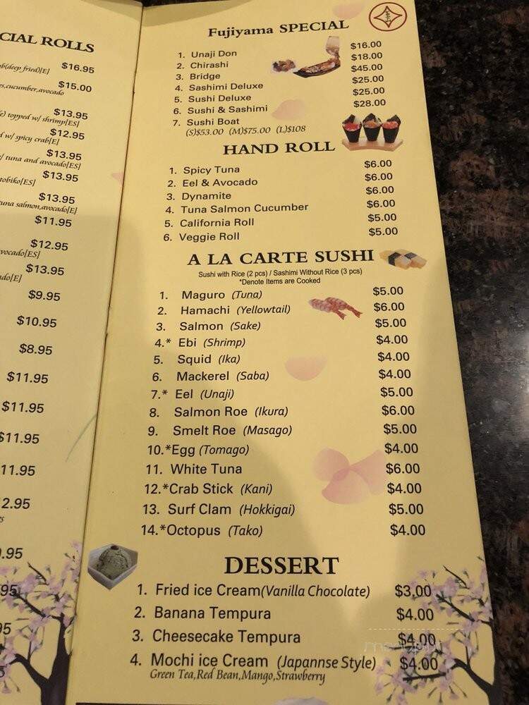 Fujiyama - Mattoon, IL menu_pic