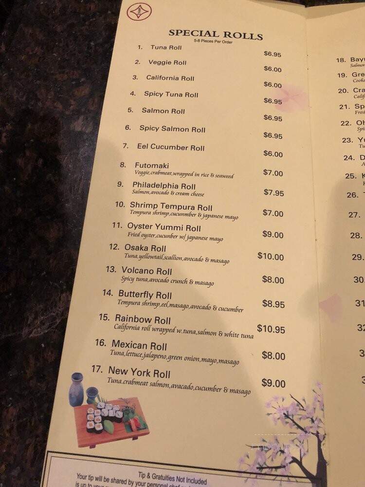 Fujiyama - Mattoon, IL menu_pic