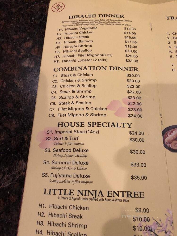 Fujiyama - Mattoon, IL menu_pic