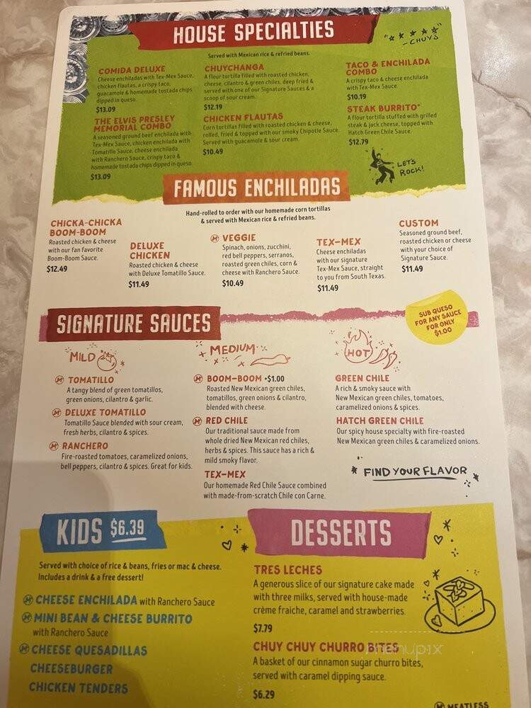 Chuy's - Cary, NC menu_pic